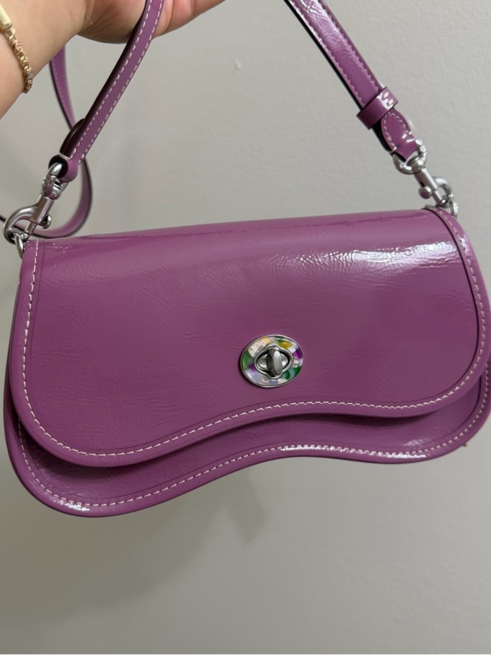 Coach Coachtopia Wavy Dinky Purple Patent